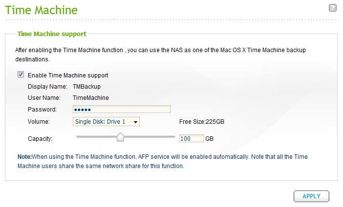 Time Machine support by QNAP