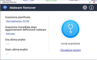 Pannello controllo Malware Remover